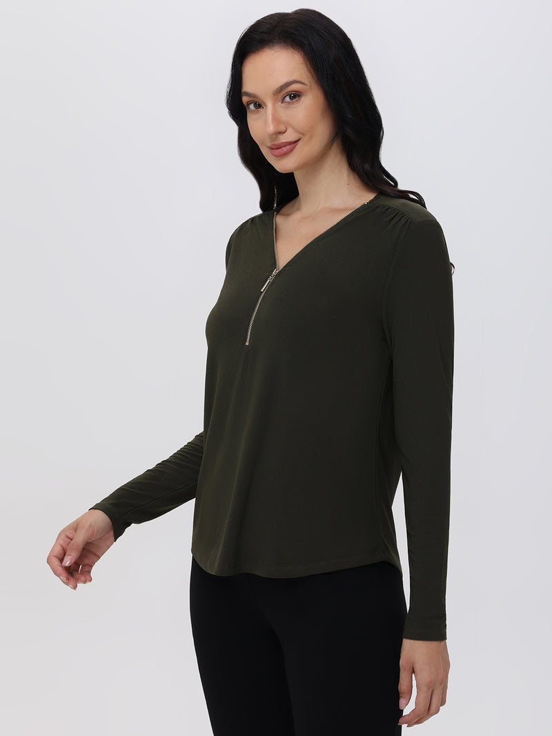 Ruched Shoulder Cool Top