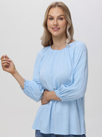 Smocked Clip Dot Blouse