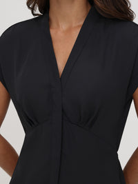 V-Neck Pleated Blouse