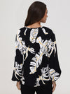 Tropical Leaf Print Blouse