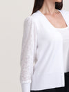 Lace Sleeve Open Front Cardigan