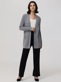 Cable Long Cardigan