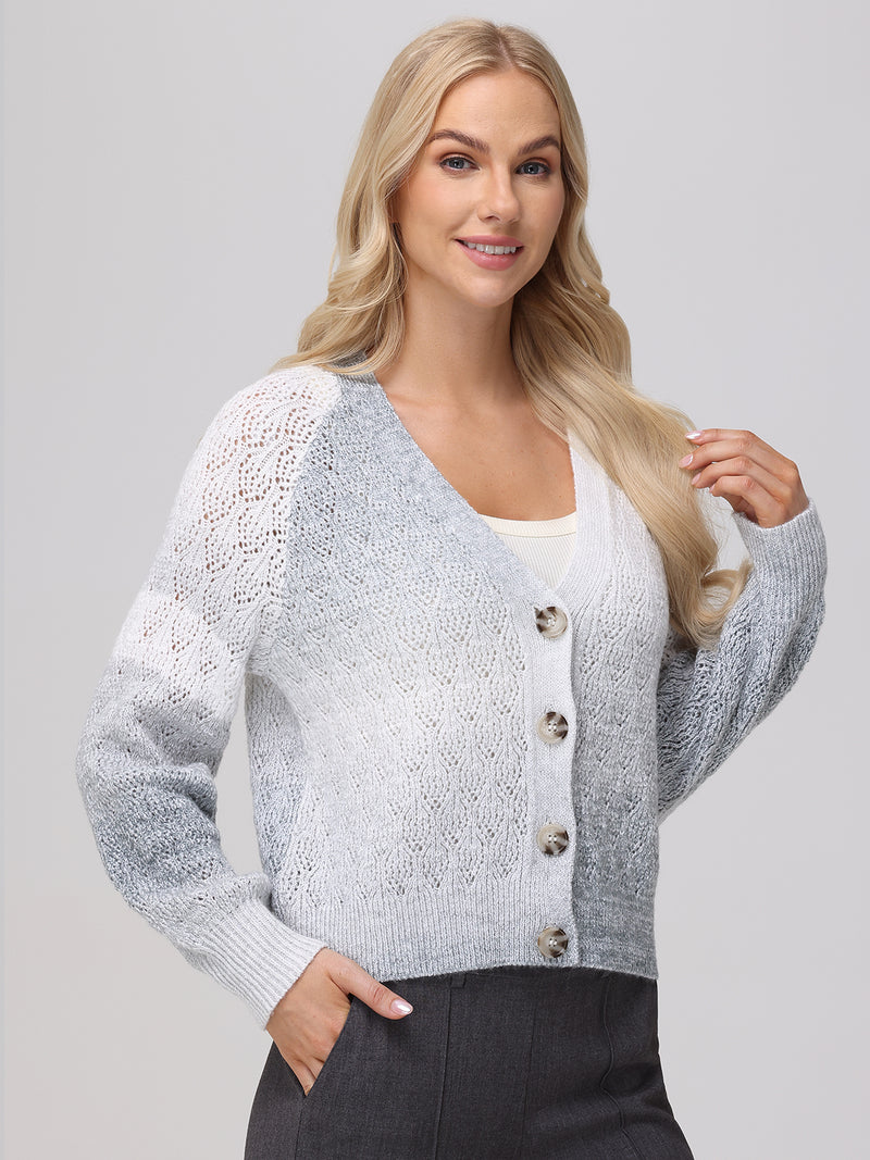 Ombre Pointelle Cardigan