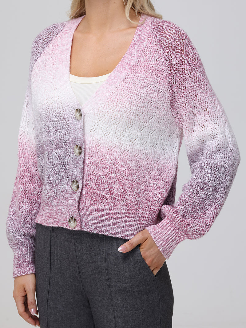 Ombre Pointelle Cardigan