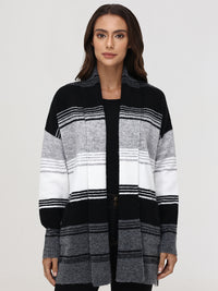 Stripe Shawl Collar Cardigan