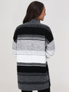 Stripe Shawl Collar Cardigan