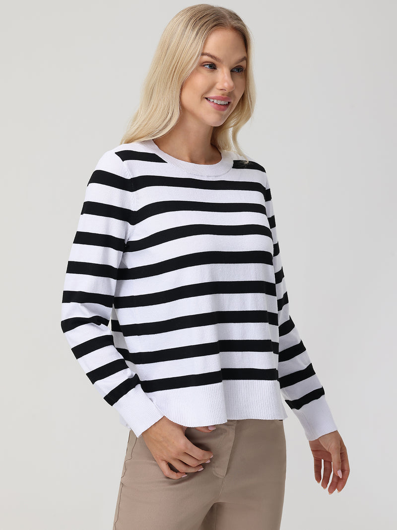 Stripe Side Split Sweater