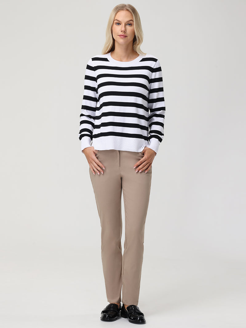 Stripe Side Split Sweater