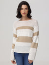 Stripe Pointelle Pullover