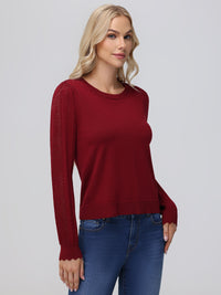 Pointelle Sleeve Sweater