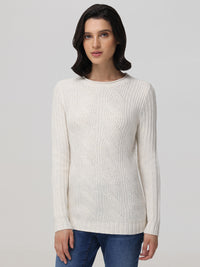 Mixed Cable Roll Neck Pullover