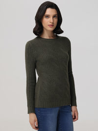 Mixed Cable Roll Neck Pullover