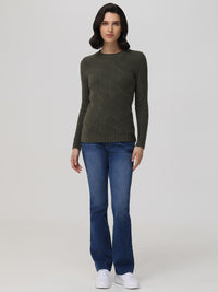 Mixed Cable Roll Neck Pullover