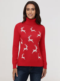 Reindeer Turtleneck Sweater