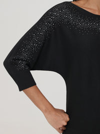 Embellished Boatneck Pullover