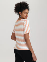 Tie Neck Short Sleeve Top