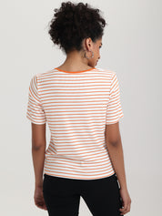 Tie Neck Short Sleeve Top