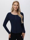 Rib Long Sleeve Henley Top