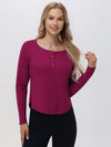 Rib Long Sleeve Henley Top