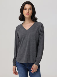 V-Neck Raglan Sleeve Top