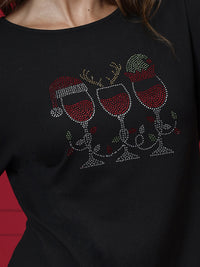 Christmas Wine Glass Graphic Tee