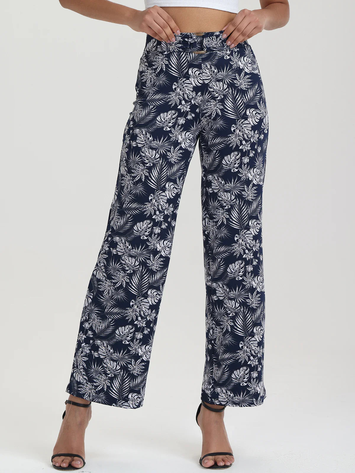 Wide-Leg Pull On Pants
