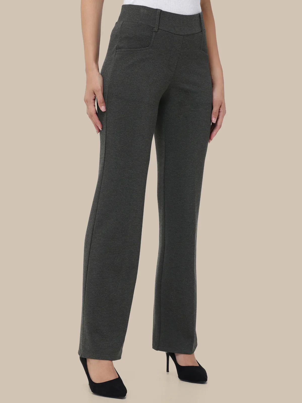 Luxe Ponte Straight Pull-On Pants