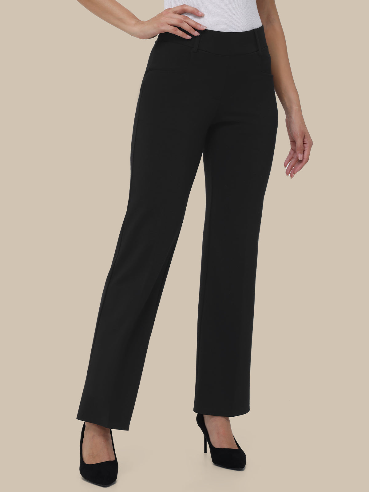 Luxe Ponte Straight Pull-On Pants