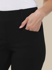 Luxe Ponte Straight Pull-On Pants