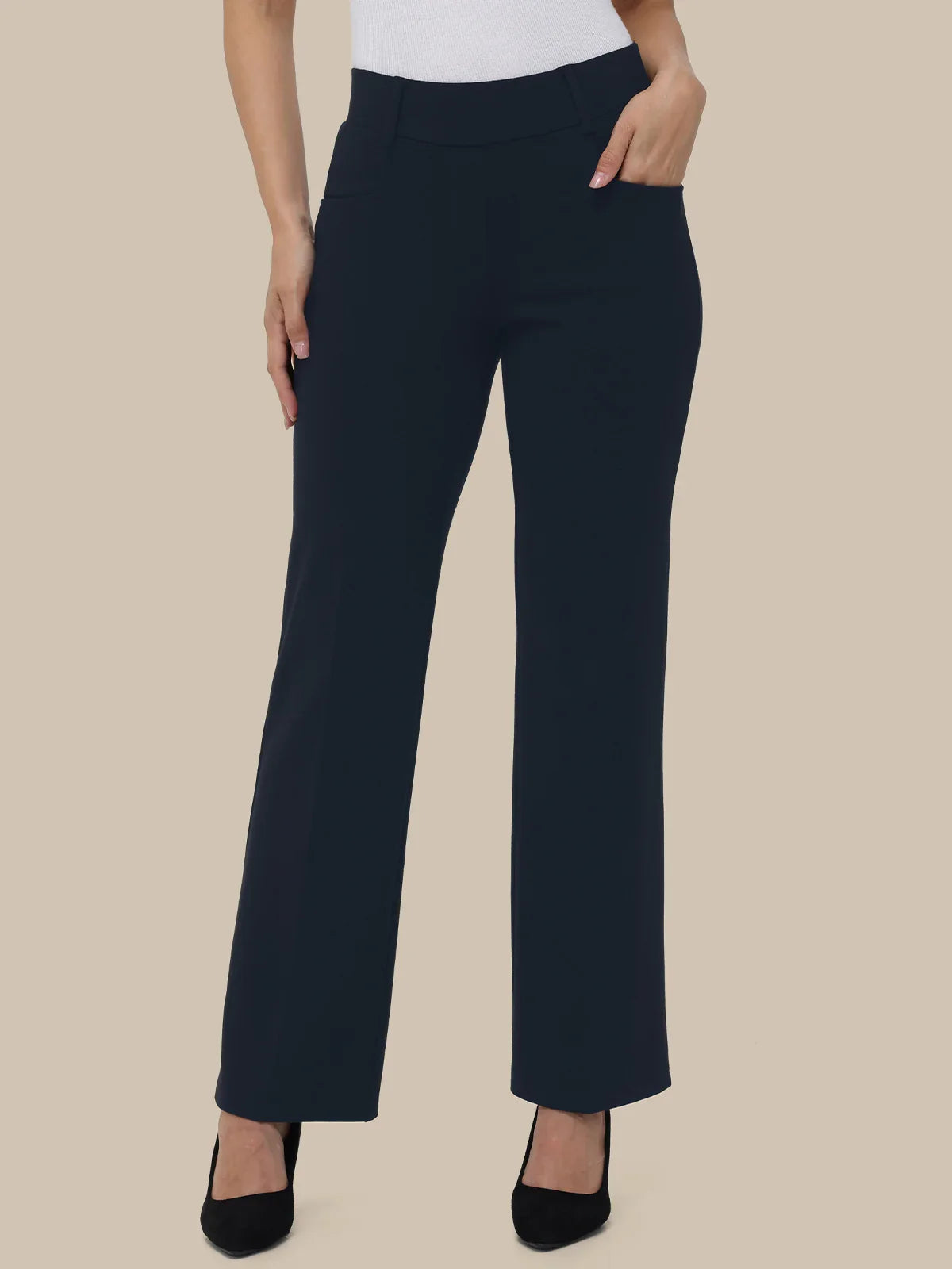89th & Madison Luxe Ponte Straight Pull-On Pants