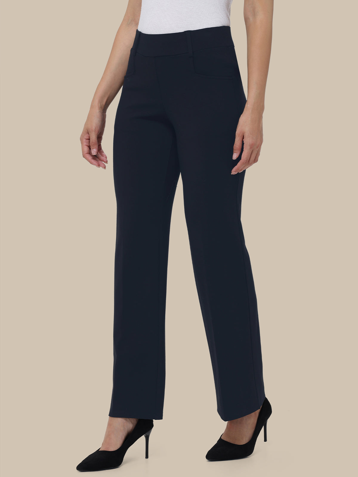 Luxe Ponte Straight Pull-On Pants
