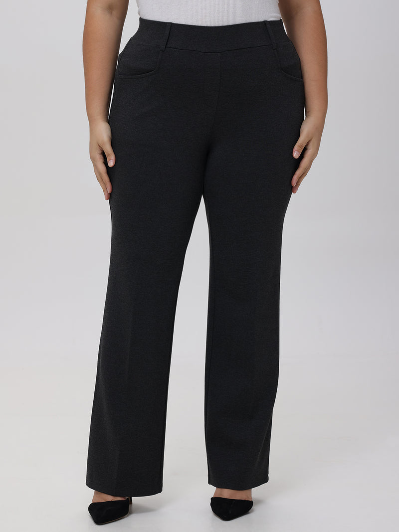 Plus Pleated Pull-On Little Black Pants