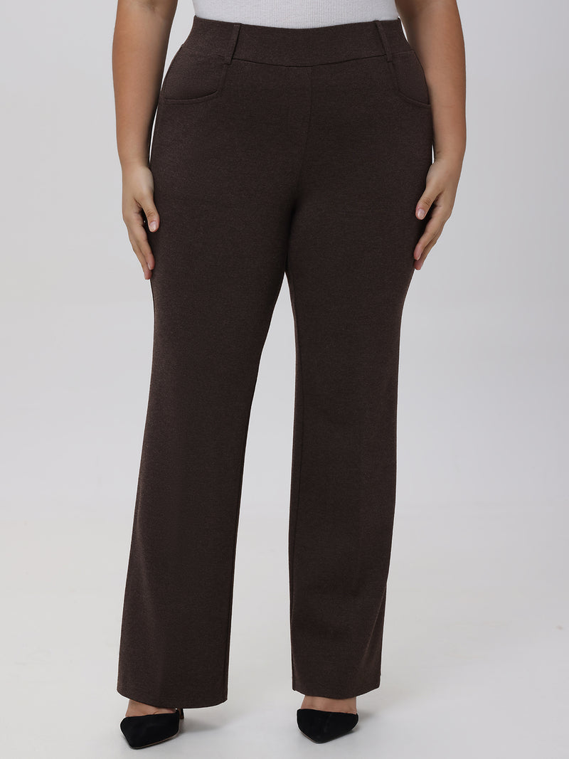 Plus Pleated Pull-On Little Black Pants