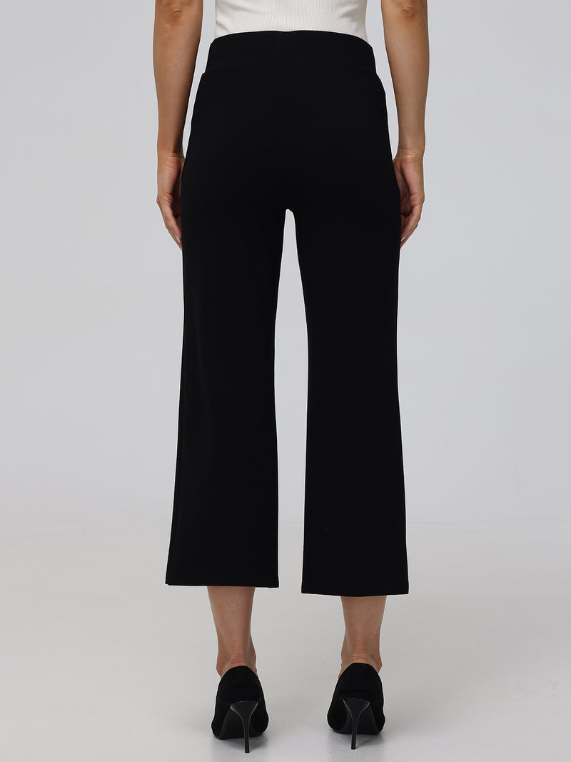 Crop Wide Leg Ponte Little Black Pants