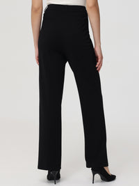 Pintuck Flare Leg Ponte Little Black Pants