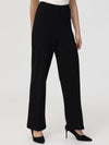 Pintuck Flare Leg Ponte Little Black Pants