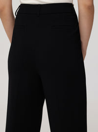 Pintuck Flare Leg Ponte Little Black Pants