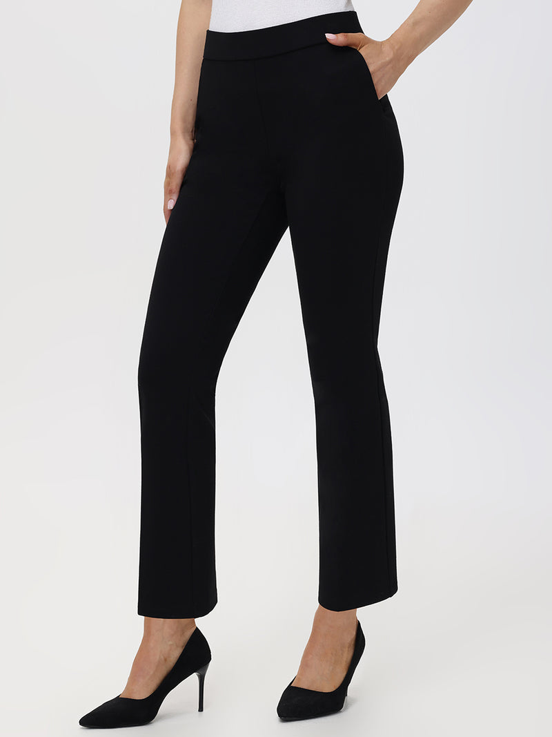 Crop Flare Leg Ponte Little Black Pants