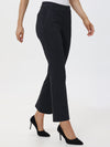 Mid-Rise Ponte Flare Leg Little Black Pants