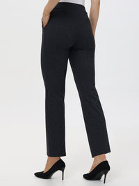 Mid-Rise Ponte Flare Leg Little Black Pants