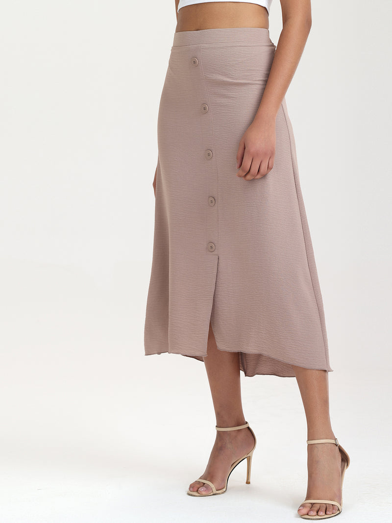 Button Front Maxi Skirt