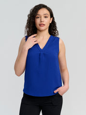 V-Neck Smocked Shoulder Vest