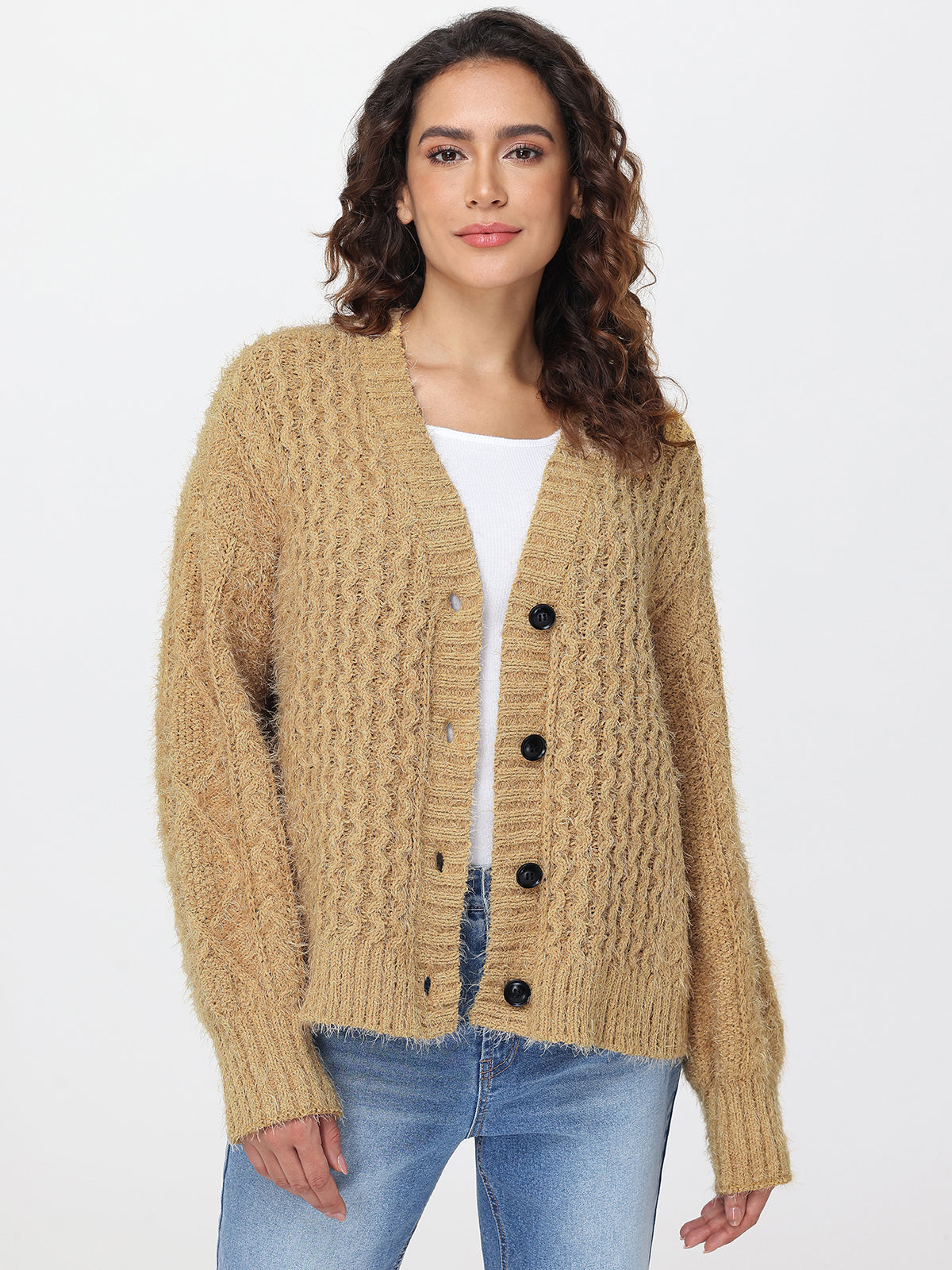 Eyelash Chenille Knit Cardigan