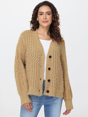 Eyelash Chenille Knit Cardigan