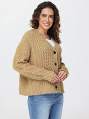 Eyelash Chenille Knit Cardigan