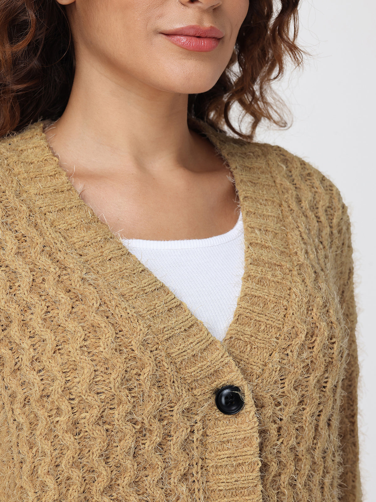 Eyelash Chenille Knit Cardigan