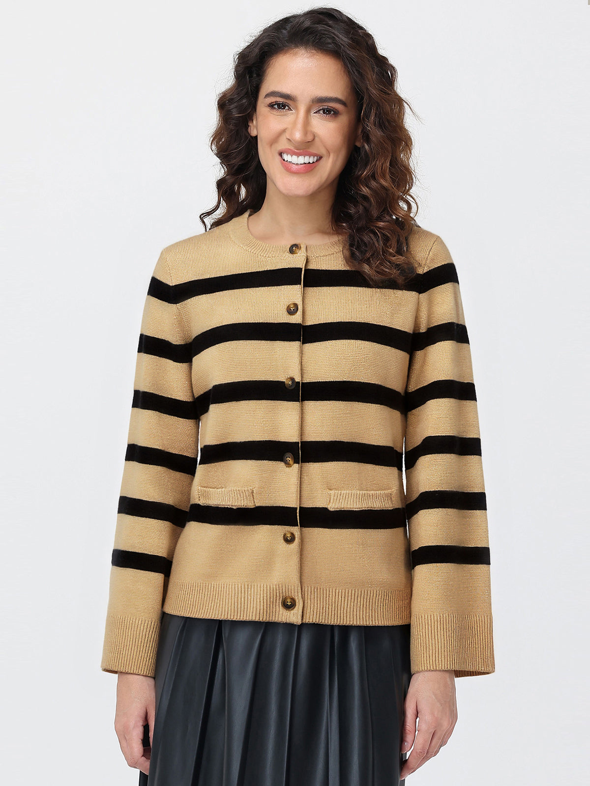 Stripe Button Up Cardigan