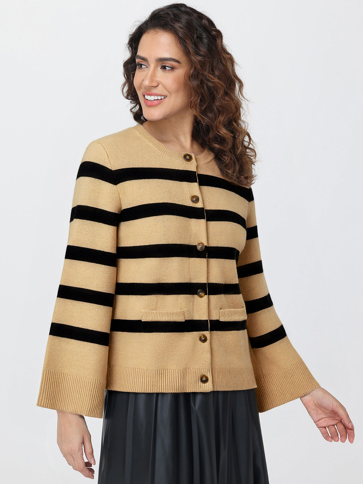 Stripe Button Up Cardigan