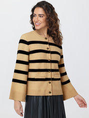 Stripe Button Up Cardigan