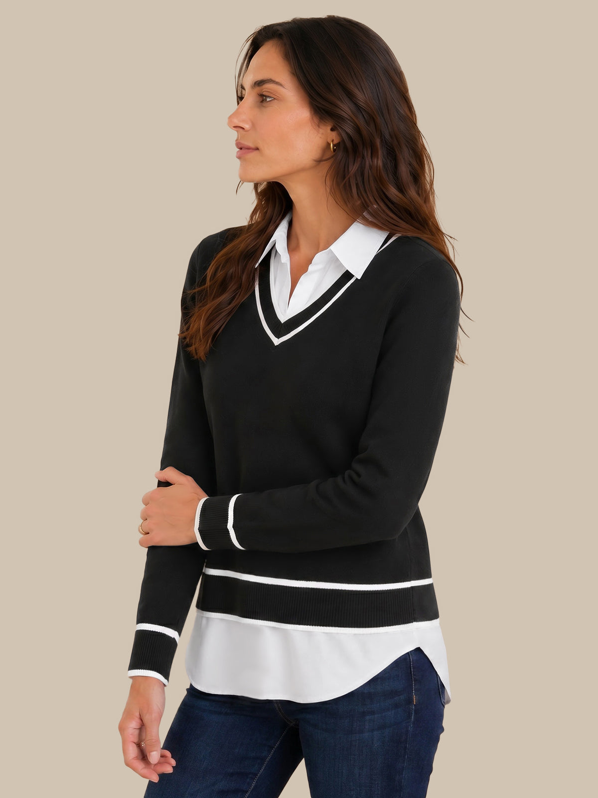 Madison Mixed Media Sweater